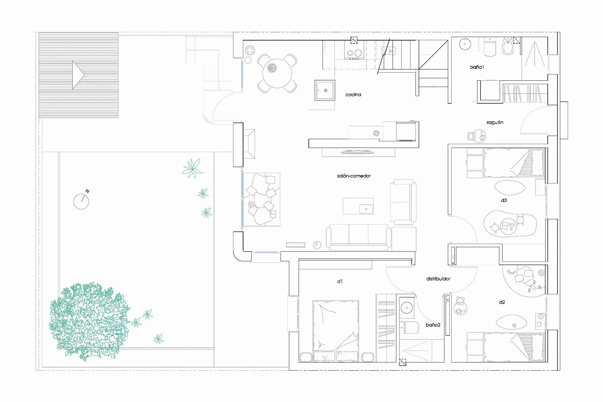 Proyecto de rehabilitación y ampliación de volumen. Barrio de La Jota, Zaragoza.